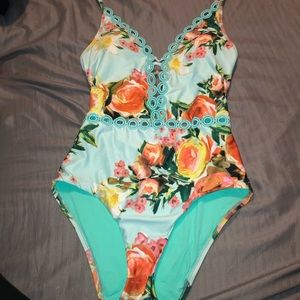 Becca floral small one piece swim suit